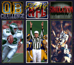 NFL Quarterback Club (SNES) screenshot: Main menu