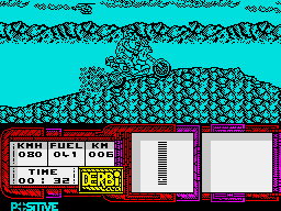 African Trail Simulator (ZX Spectrum) screenshot: An uphill struggle