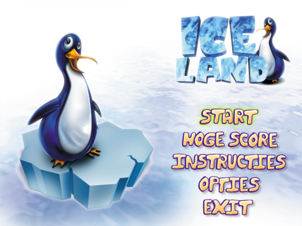 Ice Pingu (Windows) screenshot: Main menu (Dutch version)