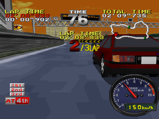 Tokyo Highway Battle (PlayStation) screenshot: Closer to the rival car