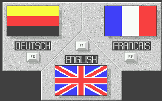 Captain Fizz Meets the Blaster-Trons (Atari ST) screenshot: Language Selection