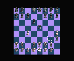 Kempelen Chess (MSX) screenshot: Classic chess game in progress