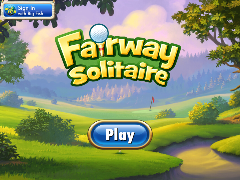 Fairway Solitaire (iPad) screenshot: Title screen and play button