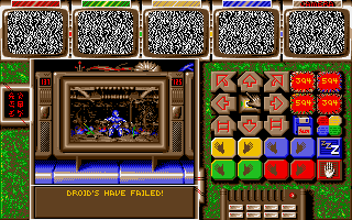 Captive (Atari ST) screenshot: Game over - my droids sank