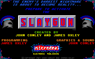 Slaygon (Amiga) screenshot: Title screen