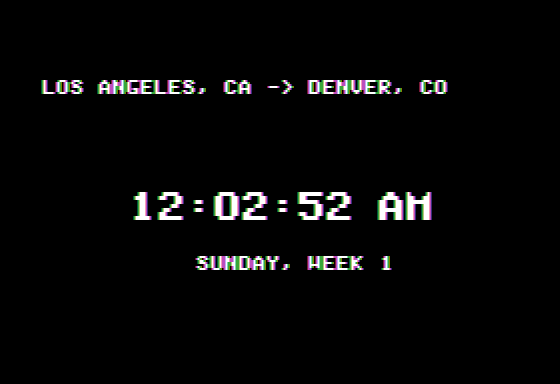 Agent USA (Apple II) screenshot: Time passes as you travel by train...