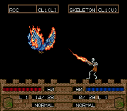 Dark Wizard (SEGA CD) screenshot: Battle animations look nice, although they don't feature any backgrounds. They can be turned off if the loading times become too annoying.