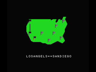 Car Fighter (MSX) screenshot: Stage 2 - Los Angeles to San Diego