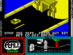 Agent X (ZX Spectrum) screenshot: Arriving at the hideout