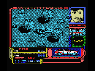 Carlos Sainz (MSX) screenshot: Find your way back to the road!