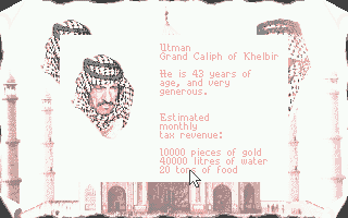 Khalaan (Atari ST) screenshot: Information on your choice