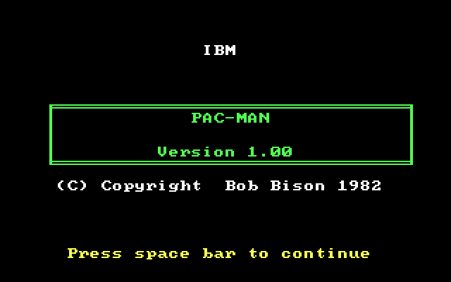Pac-Man (DOS) screenshot: Title screen