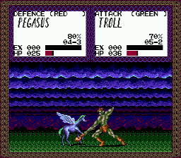 Master of Monsters (Genesis) screenshot: Troll vs. Pegasus