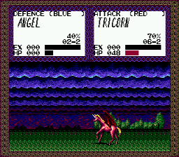 Master of Monsters (Genesis) screenshot: After having defeated my angel, the enemies unicorn gains a level.