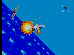 After Burner (SEGA Master System) screenshot: Shooting down the enemy