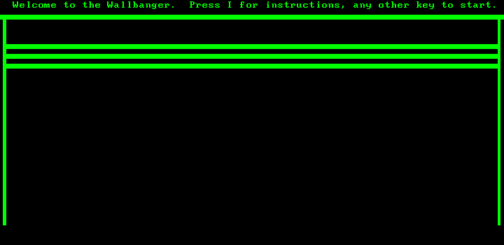 Wallbanger (DOS) screenshot: Welcome screen