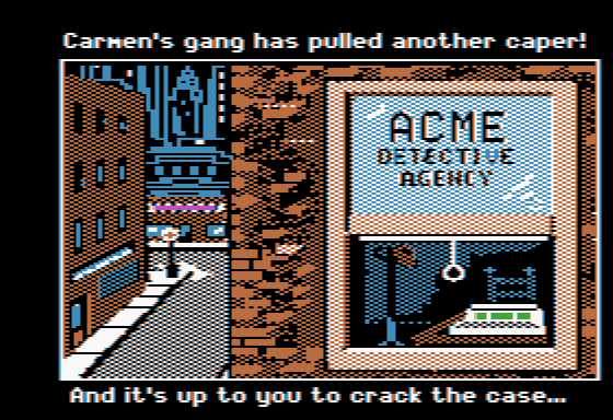 Where in the World Is Carmen Sandiego? (Apple II) screenshot: Introduction: can you crack the case?