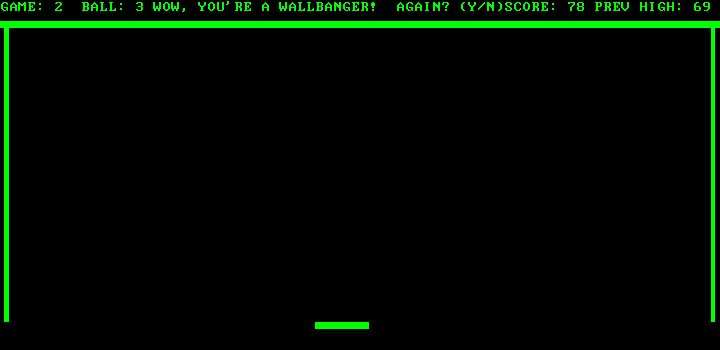 Wallbanger (DOS) screenshot: Now we're talking