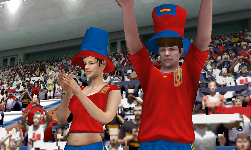 Real Soccer 2011 (Android) screenshot: Happy fans with funny hats