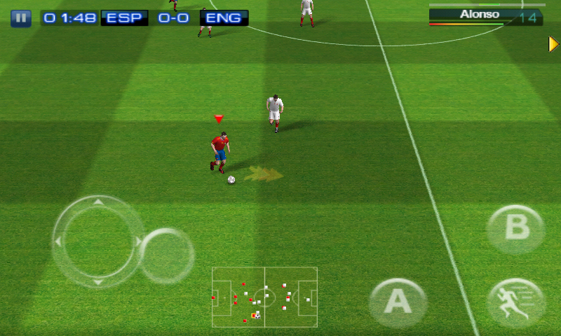 Real Soccer 2011 (Android) screenshot: Running with the ball