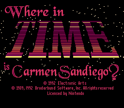Where in Time Is Carmen Sandiego? (SNES) screenshot: Title screen