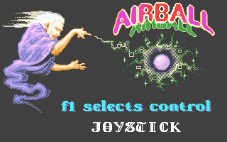 Airball (Atari ST) screenshot: Control Selection - keyboard, mouse and joystick options