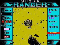 Airborne Ranger (ZX Spectrum) screenshot: Gunners hide in the houses