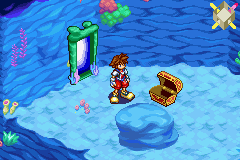 Kingdom Hearts: Chain of Memories (Game Boy Advance) screenshot: Which way now?