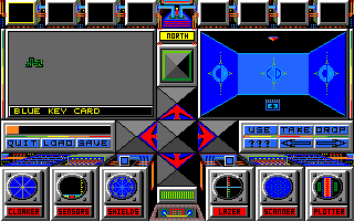 Slaygon (Amiga) screenshot: Found the blue key card