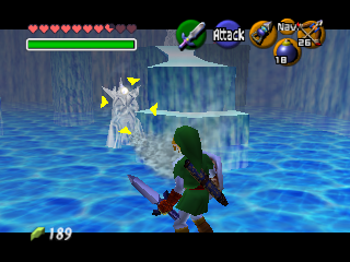 The Legend of Zelda: Ocarina of Time (Nintendo 64) screenshot: In the ice cave