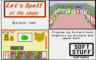 Let's Spell at the Shops (Amiga) screenshot: Title screen