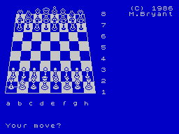 Colossus Chess 4 (ZX Spectrum) screenshot: Game start