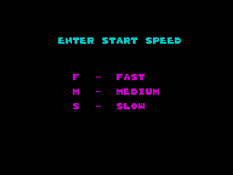 Dead or Alive (ZX Spectrum) screenshot: Three speeds