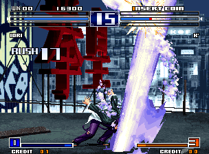 The King of Fighters 2003 (Neo Geo) screenshot: Iori VS. K'