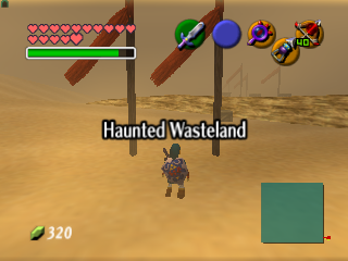 The Legend of Zelda: Ocarina of Time (Nintendo 64) screenshot: It's easy to get lost in Haunted Wasteland