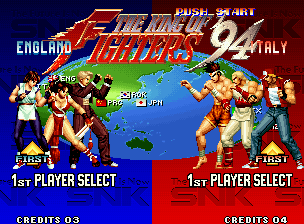 The King of Fighters '94 (Neo Geo) screenshot: Nice girls! Choose your favorite to fight first.