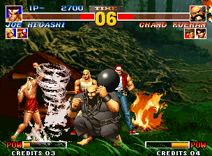 The King of Fighters '95 (Neo Geo) screenshot: Who said that the humans can't dominate the nature powers?