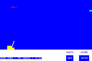 Air Raid (Compucolor II) screenshot: Game over (Air Raid)