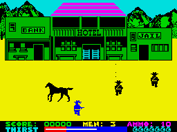 Dead or Alive (ZX Spectrum) screenshot: Mind the horse!