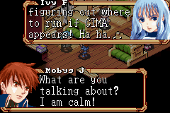 CIMA: The Enemy (Game Boy Advance) screenshot: Dialogue