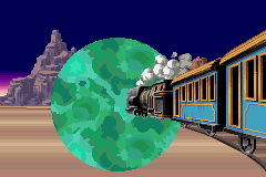 CIMA: The Enemy (Game Boy Advance) screenshot: Train being engulfed by the portal