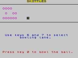 Cassette 50 (ZX Spectrum) screenshot: Bowling for points
