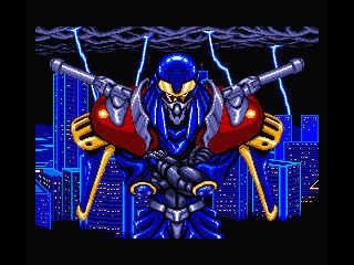 Disc Station Special 4: Autumn Edition (MSX) screenshot: This is the man who destroyed New York City (Aleste Gaiden)