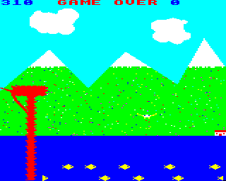 Ossie (BBC Micro) screenshot: Game over