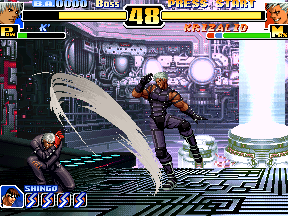 The King of Fighters '99: Millennium Battle (Neo Geo) screenshot: K' VS. Krizalid