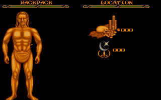 Death Bringer (Atari ST) screenshot: Equipment