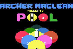 Archer Maclean's Pool (Game Boy Advance) screenshot: Title screen.