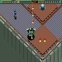 Final Zone (Sharp X68000) screenshot: Stage with moving floor, dashing (double tapping the d-pad in a direction) is instrumental here