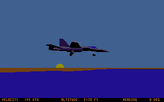 Combat Air Patrol (Amiga) screenshot: Gear down, continuing landing approach