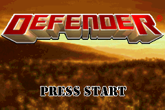Defender (Game Boy Advance) screenshot: Title screen.